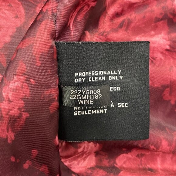 Guess‎ Los Angeles Fuzzy Pea Coat Wine Burgundy Size M - Picture 6 of 16